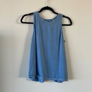 GAP Open Back Denim Tencel Tank (XS)